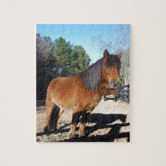 Brown pony turquoise Sky Legpuzzel (Verticaal)