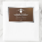 Brown Product Label Silver Frame Logo and Monogram (Tas)