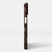 Brown Quilted Leather & Gold Studs Phone Case iPhone Hoesje (Rechterkant)