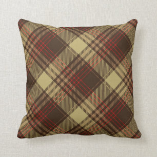 Brown Red Argyle Pset Pattern Kussen