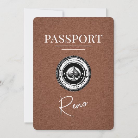 Brown Reno Passport Bewaar de datum Save The Date (Voorkant)