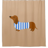 Brown rideau de douche Dachshund (Devant)