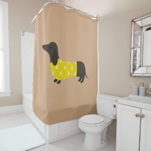 Brown rideau de douche Dachshund