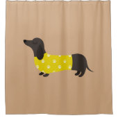 Brown rideau de douche Dachshund (Devant)