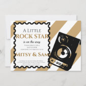 Brown Rock Star Rock a Bye Baby shower Invitation (Devant)