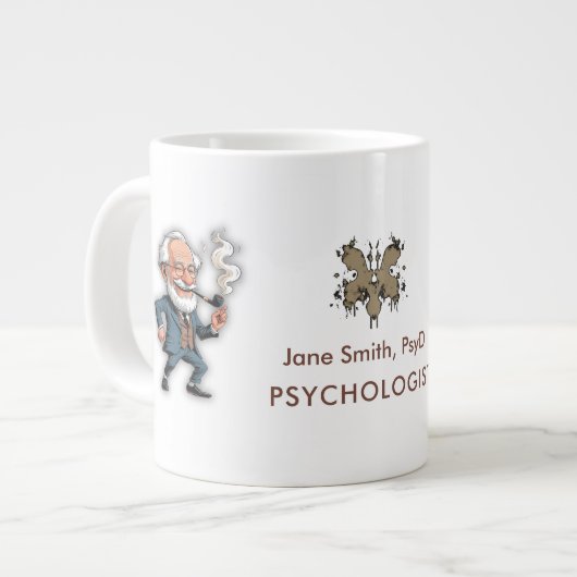 Brown Rorschach Psychology Customizable Freud Figu Extra Grote Beker (Voorkant links)