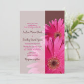 Brown & rose Gerbera Daisy Faire-part de mariage (Debout devant)