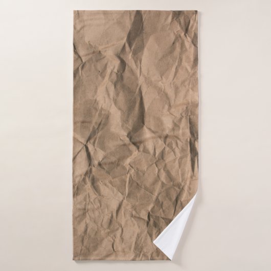 Brown Rough crumpled recycled paper texture Badhanddoek (Badhanddoek)