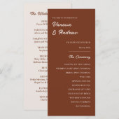 Brown rouille Élégante carte de cérémonie Mariage (Devant / Derrière)