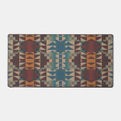 Brown rouille rouge orange Turquoise bleu Tribal A (Recto)