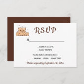 Brown RSVP Teddy Bears Love Wedding Party (Voorkant / Achterkant)