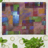 Brown Rust Blue Green Theedoek (Gevouwen)