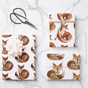 Brown Rust Sinaasappel Cream Fox Inpakpapier Vel