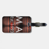 Brown rustic brick stone add name letter year date bagagelabel (Achterkant horizontaal)