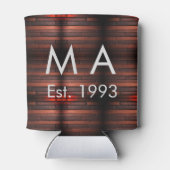 Brown rustic brick stone add name letter year date blikjeskoeler (Achterkant)