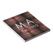 Brown rustic brick stone add name letter year date notitieblok (Schuin)