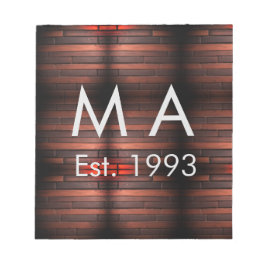 Brown rustic brick stone add name letter year date notitieblok