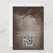 Brown Rustic Tree String Lights QR Code Wedding Kaart (Achterkant)