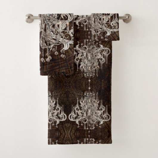 Brown rustique Barnood Pays Lustre en cristal (En situation)