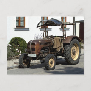 Brown Rusty Tractor Briefkaart