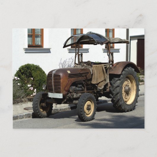 Brown Rusty Tractor Briefkaart (Voorkant)