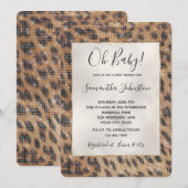 Brown Safari Giraffe Animal Sparkle Baby shower Kaart (Voorkant / Achterkant)