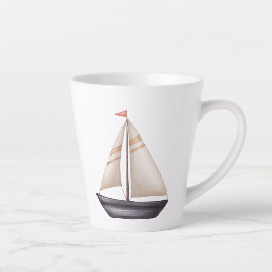 Brown Sailing Boat and Name Latte Mok (Rechts)