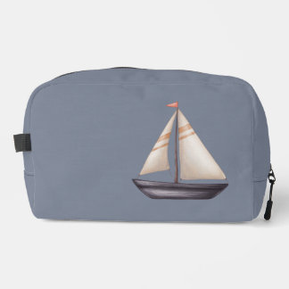 Brown Sailing Boat and Name on Gray Toilettasje