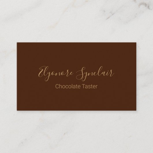 Brown Script Social Icon QR Code Chocolate Taster Visitekaartje (Voorkant)