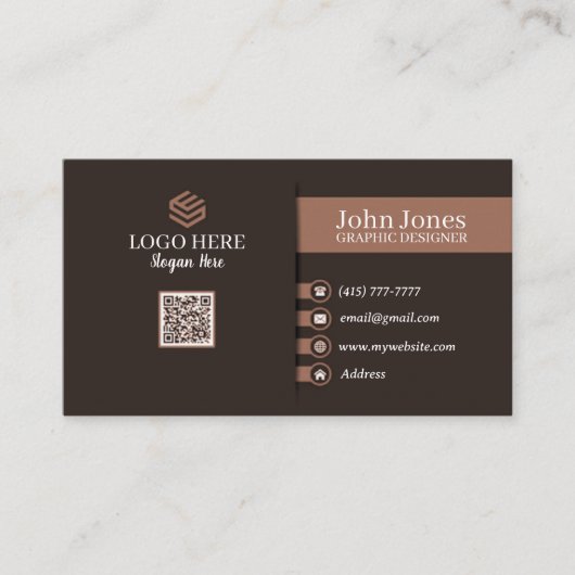 Brown Sepia QR Code Cartes de visite 24 Pack de 10 (Devant)
