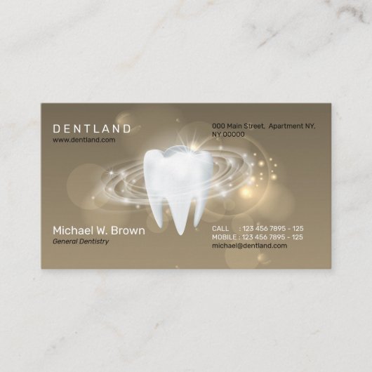 Brown Shadow Dental Dentistry Teeth Appointment Visitekaartje (Voorkant)