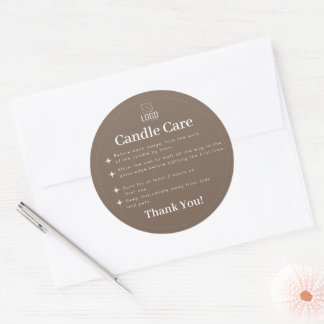 Brown Simple Candle Care Label