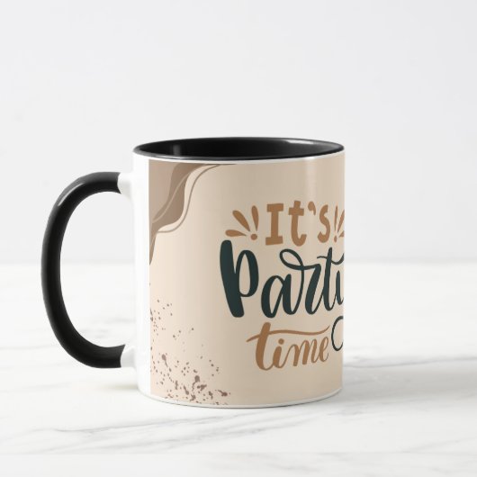 Brown Simple Het is feesttijd Mok (Links)