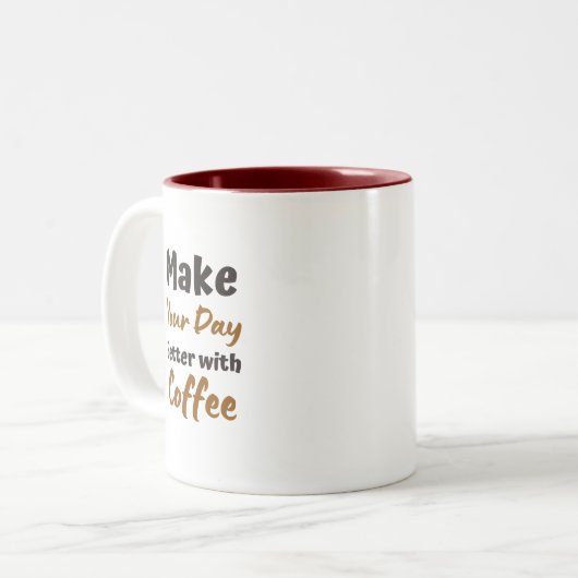Brown simple illustration café Mug (Devant gauche)