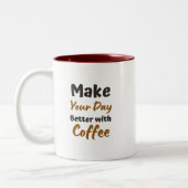 Brown simple illustration café Mug (Gauche)