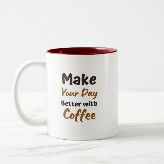 Brown simple illustration café Mug (Gauche)