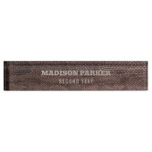 Brown Snakeskin Print Desk Name Bord Naambordje (Voorkant)