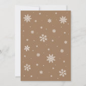Brown Snowflake Baby Het is koud buiten Baby showe Kaart (Achterkant)