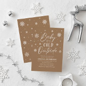 Brown Snowflake Baby Het is koud buiten Baby showe Kaart