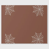 Brown Spiderweb Spooky Holiday Gift Cadeaupapier (Vlak)