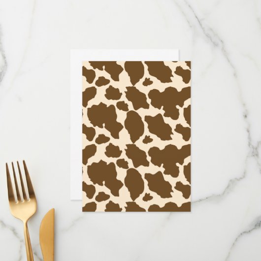 Brown Spots Cow Print Farmer Farm Animals Classy Menu (Voorkant / Achterkant in situ)