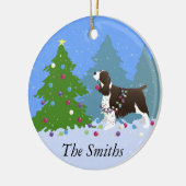 Brown Springer Spaniel Décoration Arbre de Noël (Gauche)