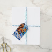 Brown Squirrel in the Snow Cadeaulabel (Met Touw)