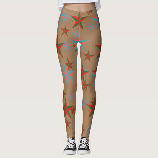 Brown Star Active Leggings (Voorkant)