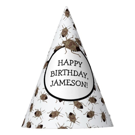 Brown Stink Bug Illustration Personalized Party Feesthoedjes (Voorkant)