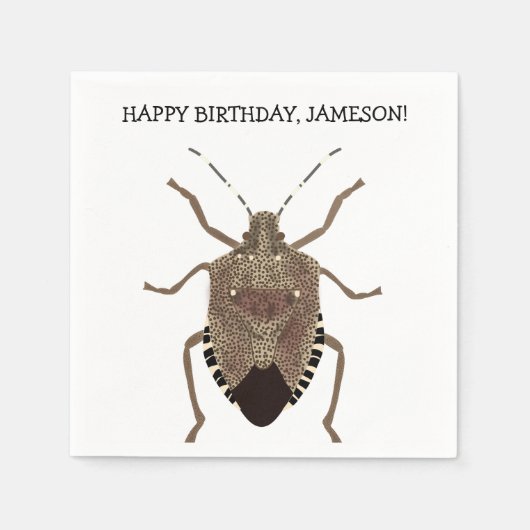 Brown Stink Bug Illustration Personalized Party Servet (Voorkant)