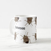 Brown Stink Bugs Funny Creepy Personalized Koffiemok (Voorkant links)