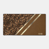 Brown Stitch Faux cuir et léopard - Monogramme (Recto)