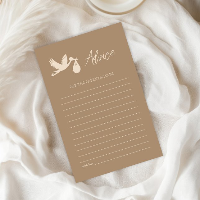 Brown Stork Baby Delivery Advice Game Card (Creator heeft geüpload)