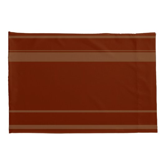 Brown Stripe Pattern Pillowcase Kussensloop (Achterkant-Rechts)